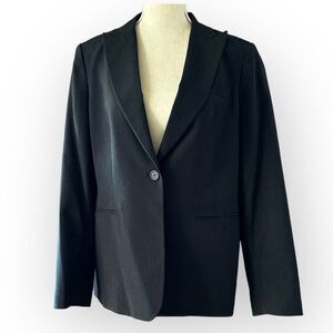 Calvin Klein Black Pinstripe Suit Jacket Blazer 10